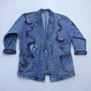 Vintage Vanna White Jean Blazer women's Size M